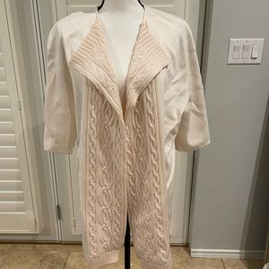 St. John ivory short sleeve jacket/sweater.